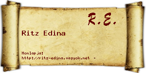 Ritz Edina névjegykártya